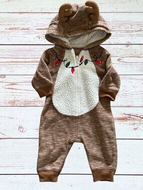 Just One You 3M Reindeer Body Suit With Hood, Footless Sleeper